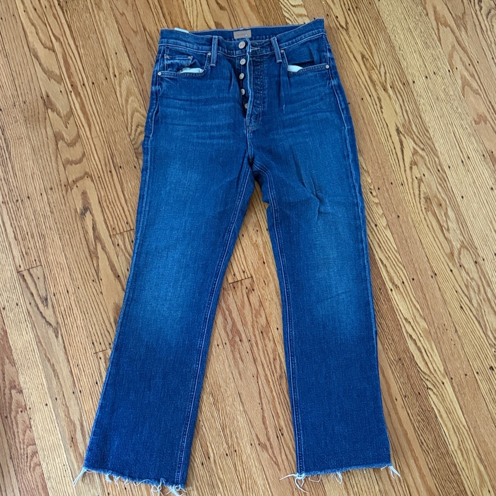Mother The Tripper Ankle Fray Classic Blue Women's Jeans - Size 28